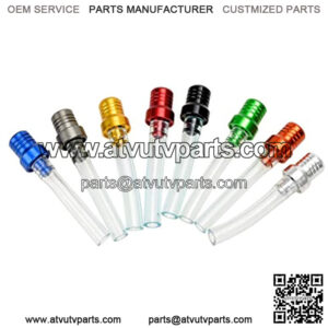 Billet Gas Fuel Cap Air Vent Hose Tube Breather for Motorcycle Motocross 50cc 70cc 110cc 125cc 150cc SSR Crf50 Pit Dirt Bike Predator 212cc Mini Bike ATV 8pcs Colorful Parts