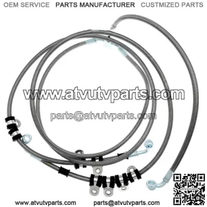 Front Braided Brake Hose Line Assembly For 64" Can-Am Maverick X3 Turbo 2017-23