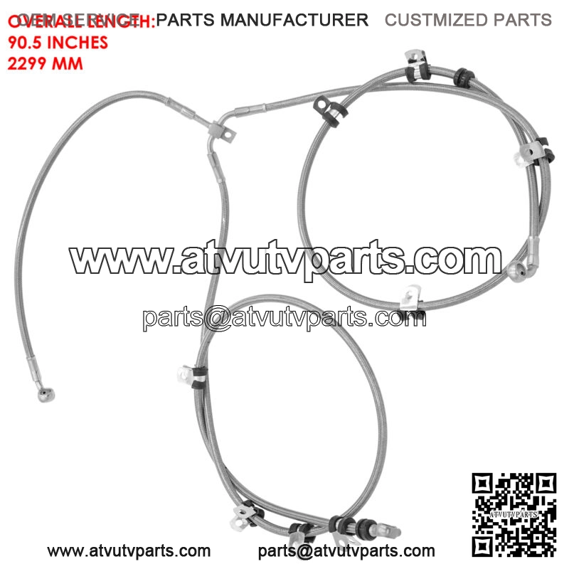 Front & Rear Brake Hose Line For Can Am Maverick Turbo Maverick Max Turbo 19-21 - Image 2