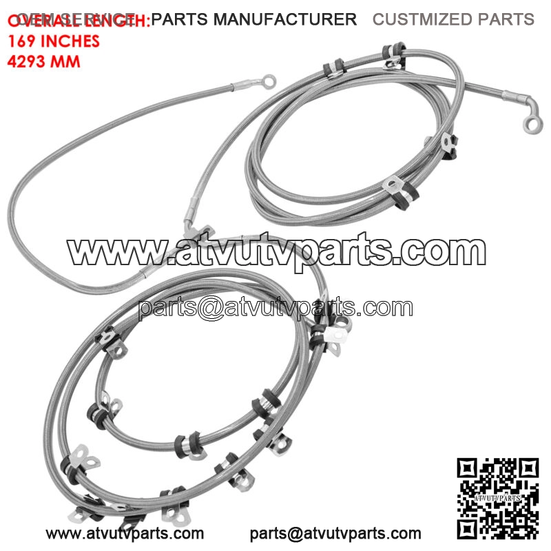 Front & Rear Brake Hose Line For Can Am Maverick Turbo Maverick Max Turbo 19-21 - Image 3