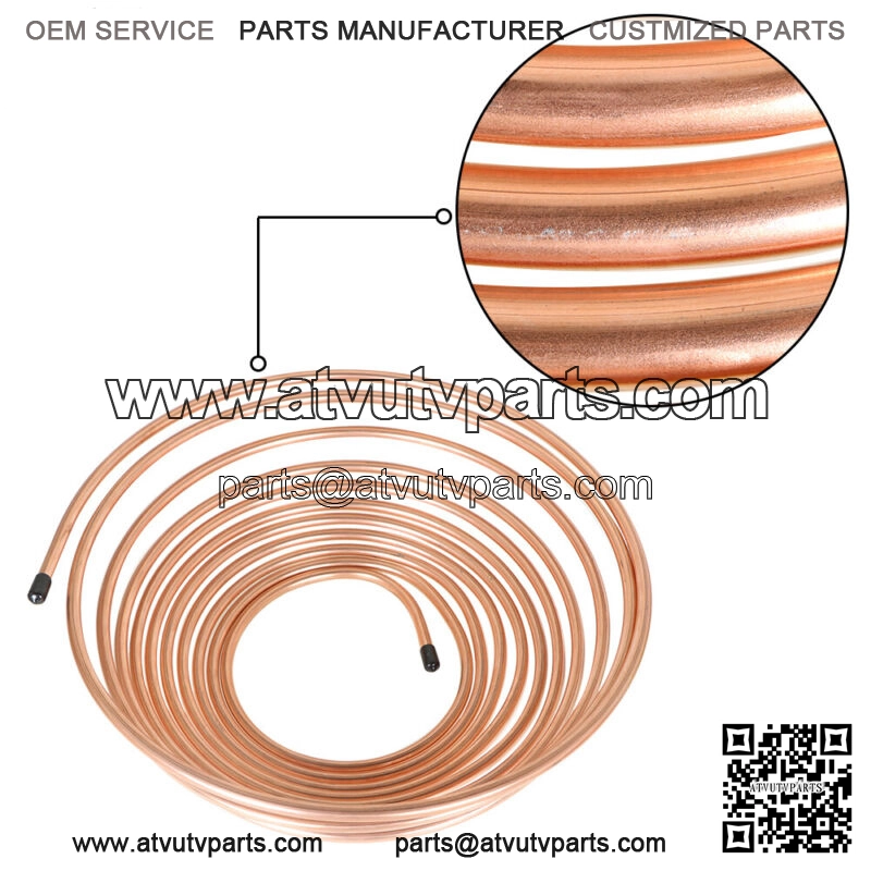 5/16" 25 Foot Roll Coil Brake Fuel and Trans Line Tubing Copper Plated