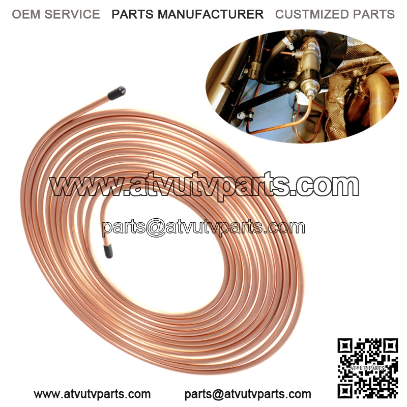 Brake Line Tubing Kit Iron Plating Copper Line Fittings 25 ft 1/4"