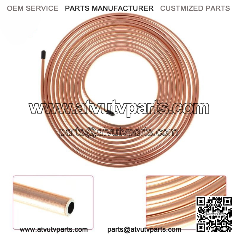 Brake Line Tubing Kit Iron Plating Copper Line Fittings 25 ft 1/4" - Image 3