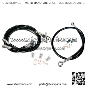 Steel Braided Brake Lines Black +2" Front +0" Rear TRX 450R TRX 450ER