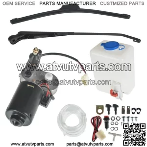 12V Windshield Washer Bottle+Electric Windshield Wiper for Polaris RZR Can Am X3