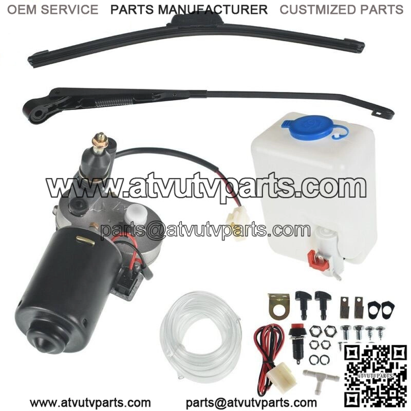 12V Windshield Washer Bottle+Electric Windshield Wiper for Polaris RZR Can Am X3