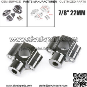 2PCS Universal Motorcycle ATV 7/8" 22mm Handlebar Risers Handle Bar Mount Clamp