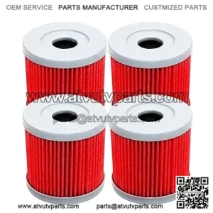 4 Pack Oil Filter for Suzuki DRZ400 2000-2017 LTZ400 QuadSport 2003-2016 LTR450 QuadRacer for ARCTIC CAT DVX400 2004-2008 for KAWASAKI KFX400 2003-2006 KLX400R KLX400SR 2013
