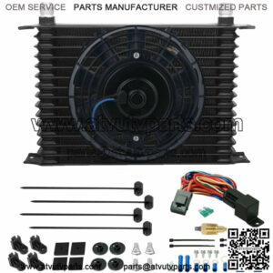 15 ROW 10AN TRANS-MISSION OIL COOLER FAN 3/8" NPT 180'F THERMAL TEMP SWITCH KIT