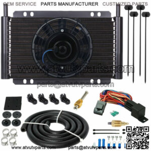 15 ROW 6AN TRANSMISSION COOLER ELECTRIC FAN 3/8" NPT 180F GROUND SWITCH WIRE KIT