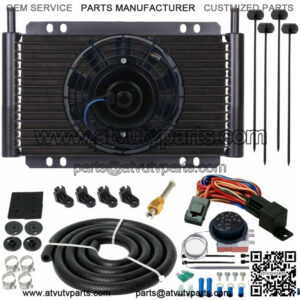 15 ROW AUTO TRANS-MISSION OIL COOLER 6" ELECTRIC FAN ADJUSTABLE TEMP SWITCH KIT