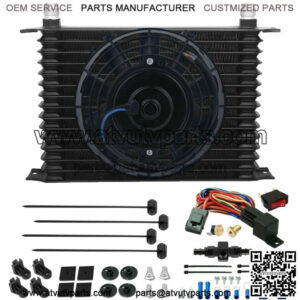 15 ROW ENGINE TRANS-MISSION OIL COOLER FAN 8AN HOSE 180'F THERMOSTAT SWITCH KIT