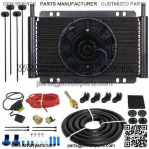 15 ROW TRANSMISSION OIL COOLING ELECTRIC FAN 3/8" NPT 180F THERMOSTAT SWITCH KIT