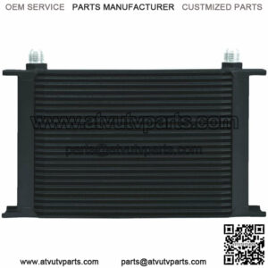 25 ROW BLACK ALUMINUM ENGINE TRANSMISSION OIL COOLER 6AN HOSE END FITTINGS KIT