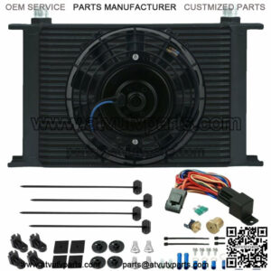 25 ROW CAR TRUCK TRANSMISSION OIL COOLING FAN 3/8" NPT 180'F THERMOSTAT WIRE KIT