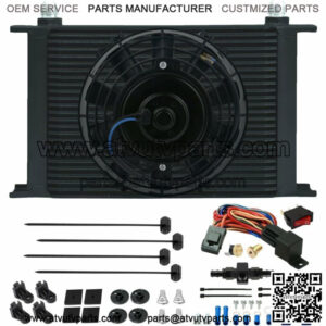 25 ROW ENGINE TRANSMISSION OIL COOLER FAN 8AN IN-LINE 180'F THERMOSTAT WIRE KIT