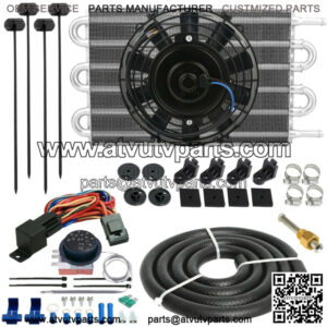 6 ROW ENGINE TRANS-MISSION OIL COOLER ELECTRIC FAN ADJUSTABLE CONTROL SWITCH KIT