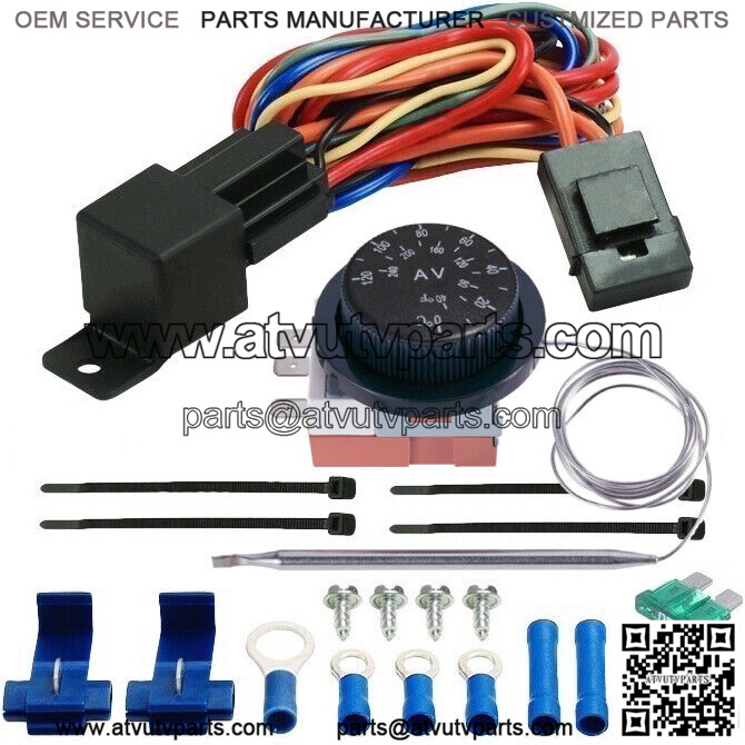 6 ROW ENGINE TRANS-MISSION OIL COOLER ELECTRIC FAN ADJUSTABLE CONTROL SWITCH KIT - Image 2