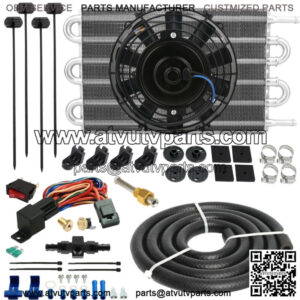 6 ROW ENGINE TRANSMISSION OIL COOLER FAN 6AN IN-HOSE 180'F THERMOSTAT SWITCH KIT