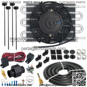 6 ROW TRANSMISSION OIL COOLER ELECTRIC FAN 38MM IN-LINE THERMO SWITCH WIRING KIT