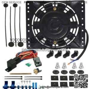 6" INCH ELECTRIC TRANSMISSION OIL COOLER FAN PUSH-IN PROBE THERMOSTAT SWITCH KIT