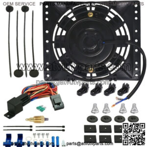 6-7 INCH ELECTRIC TRANS OIL COOLER FAN 3/8" NPT 180F GROUNDING THERMOSTAT SWITCH