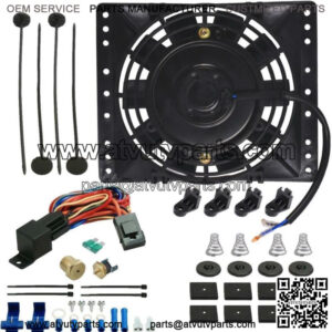 6-7 INCH TRANSMISSION OIL COOLER ELECTRIC FAN 3/8 NPT 180F THERMOSTAT SWITCH KIT