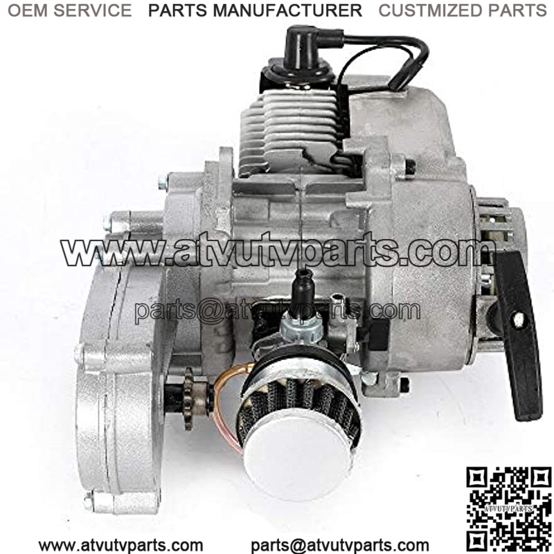 49cc 2-Stroke Engine Single Cylinder with Gearbox, Aluminum Exhaust Motor Complete Pull Start GDAE10 for Mini Choppers Bikes Replace Accessories Pocket Super Dirt Pit Bike ATV Scooter - Image 2