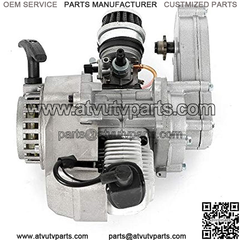 49cc 2-Stroke Engine Single Cylinder with Gearbox, Aluminum Exhaust Motor Complete Pull Start GDAE10 for Mini Choppers Bikes Replace Accessories Pocket Super Dirt Pit Bike ATV Scooter - Image 3