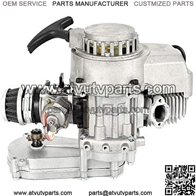 49cc 2-Stroke Engine Single Cylinder with Gearbox, Aluminum Exhaust Motor Complete Pull Start GDAE10 for Mini Choppers Bikes Replace Accessories Pocket Super Dirt Pit Bike ATV Scooter - Image 4
