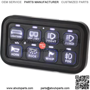 Universal 8 Gang Switch Panel LED Light Bar Electronic Relay System for UTV ATV