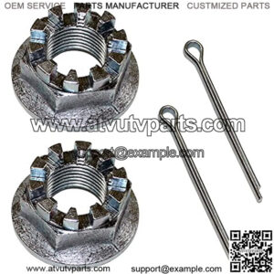 Set Of 2 Rear Axel Castle Nuts & Pins Compatible With Honda Trx300 Fourtrax 300 1988-2000
