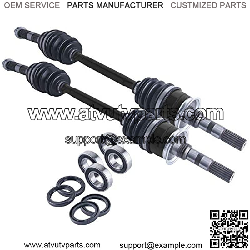 front cv axles wheel bearings & seals set compatible with Kawasaki Mule 2510/3010/4010 1998 1999 2000 2001 2002 2003 2004 2005 2006 2007 2008 2009 2010 2011 2012 2013 2014 2015-2018