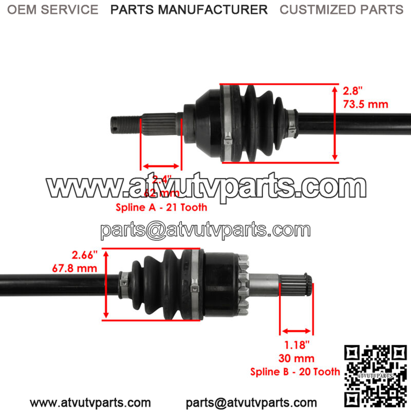Front Left CV Joint Axle for Kawasaki Brute Force 750 KVF750 4X4I Eps 2012-2020 - Image 3