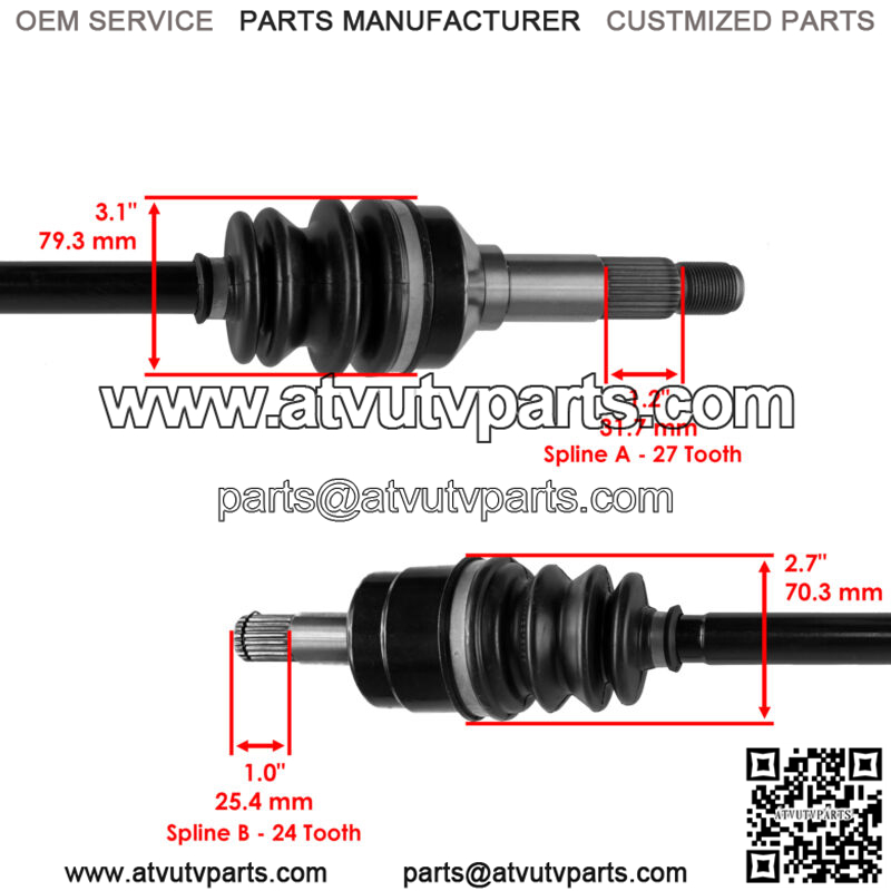 Front Left and Right CV Joint Axle fits Yamaha YXZ1000R YXZ1000 EPS 2016 - 2020 - Image 3
