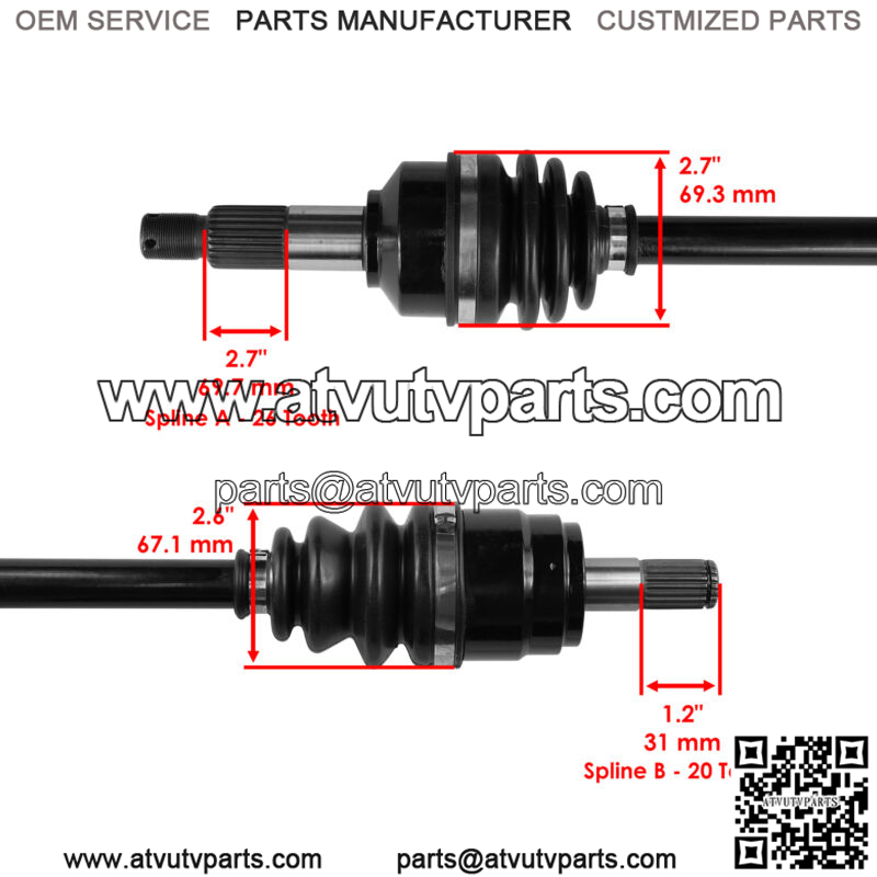Front Left / Right CV Joint Axle for Honda TRX420FA5 FA6 Rancher 420 4X4 15-19 - Image 3