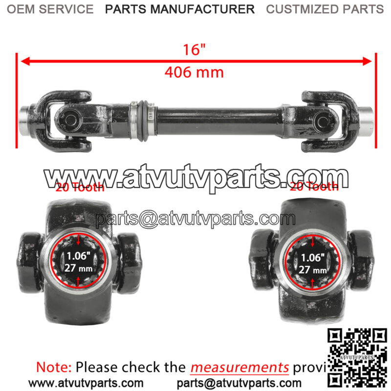 Rear Propeller Prop Drive Shaft for Can-Am Commander Max 1000 4X4 EFI 2014-2019 - Image 2