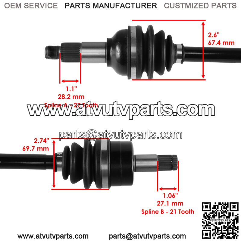 Front Left / Right CV Joint Axle for Yamaha Grizzly 700 YFM700 4WD FI 2007-2013 - Image 3
