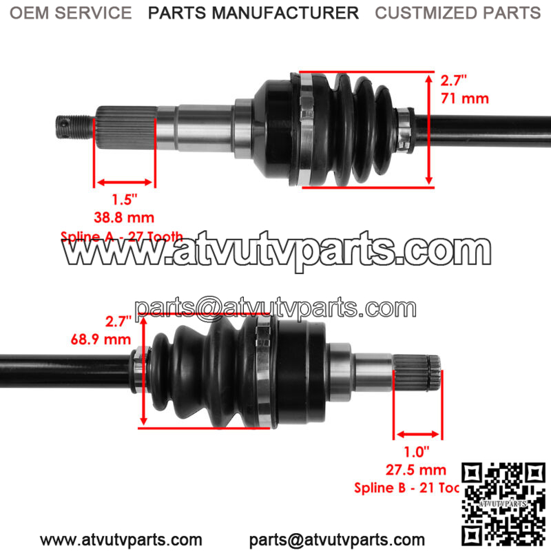 Front Left And Right CV Joint Axle for Yamaha Big Bear 350 YFM350FW 4WD 1989-97 - Image 3