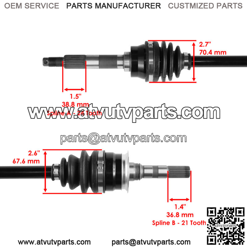 Front Left Complete CV Joint Axle for Kawasaki Mule 3010 KAF620 4X4 2001-2008 - Image 3