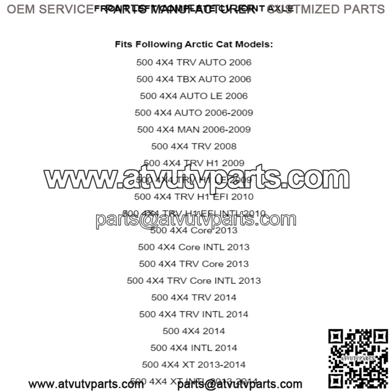 Front Left Complete CV Joint Axle for Arctic Cat 500 4X4 2006-2010 2013 2014 - Image 2