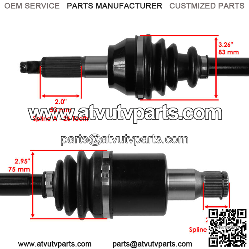 Rear Left Complete CV Joint Axle for Polaris RZR 4 800 EFI 2010-2014 - Image 3