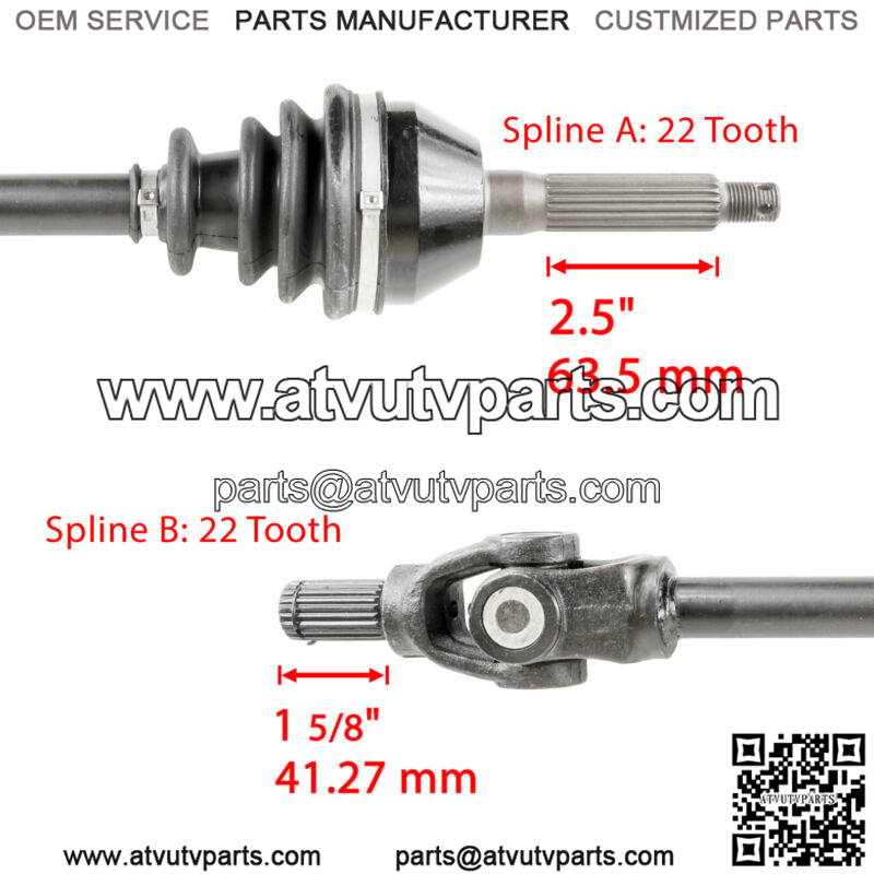 Front Left / Right Complete CV Joint Axle for Polaris 1380199, 1380218 - Image 4