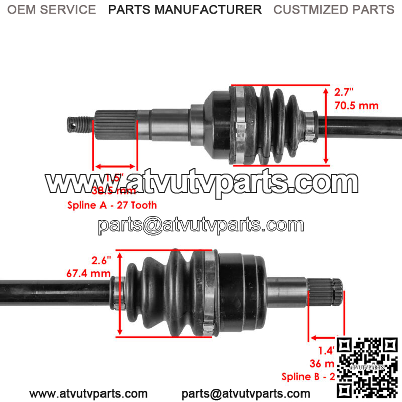 Front Left Complete CV Joint Axle for Yamaha Big Bear 400 YFM400F 4X4 2002-2006 - Image 3