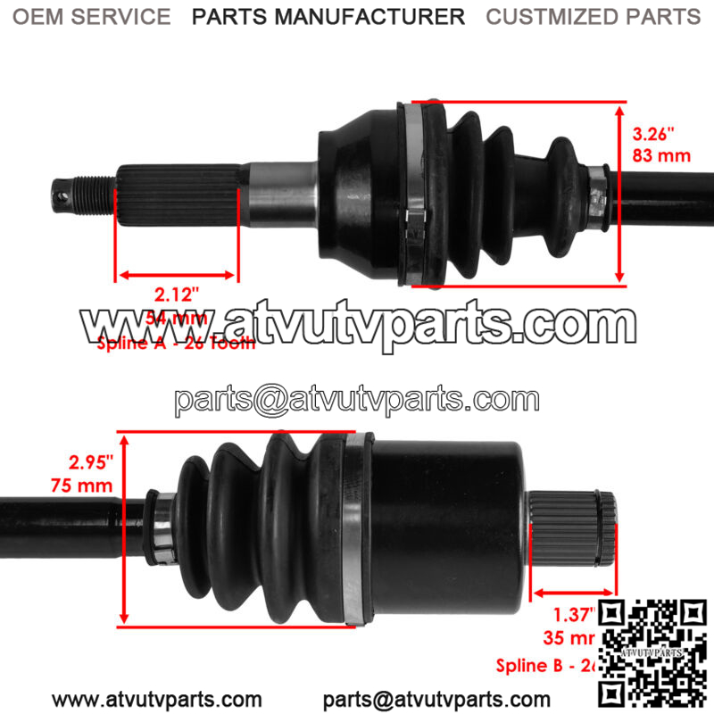 Rear Left Complete CV Joint Axle for Polaris Ranger XP 900 All 2013-2017 - Image 3