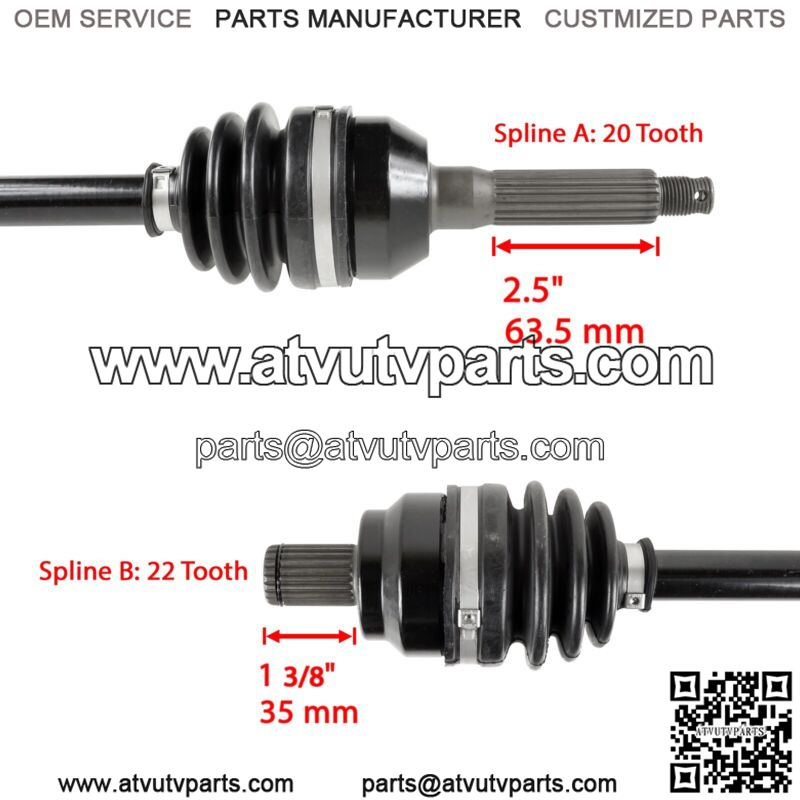 Front Left and Right CV Joint Axle Shaft for Polaris Sportsman 570 EFI 2014-2017 - Image 2