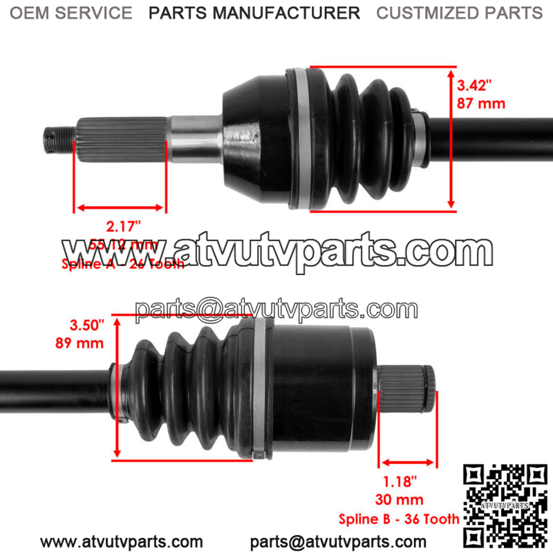 Rear Left Complete CV Joint Axle for Polaris Ranger 500 4X4 2011 2012 2013 - Image 3