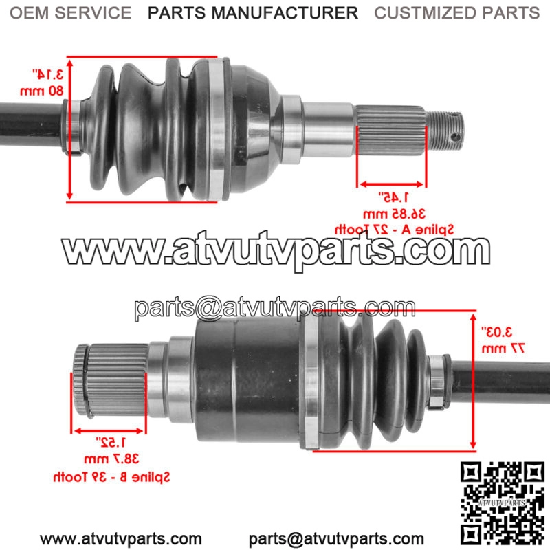 Rear Left CV Joint Axle For Kymco UXV 500i 4x4 LE SE EFI 2012-2013 - Image 3