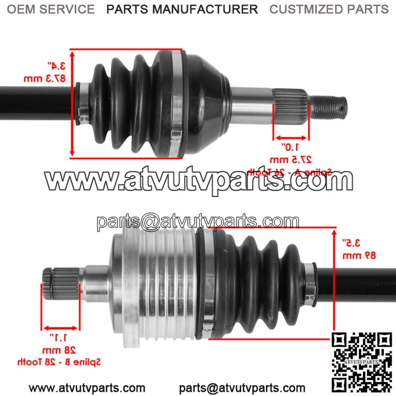 Rear CV Axles For Maverick Max 1000R 4x4 2018 Left Or Right - Image 3