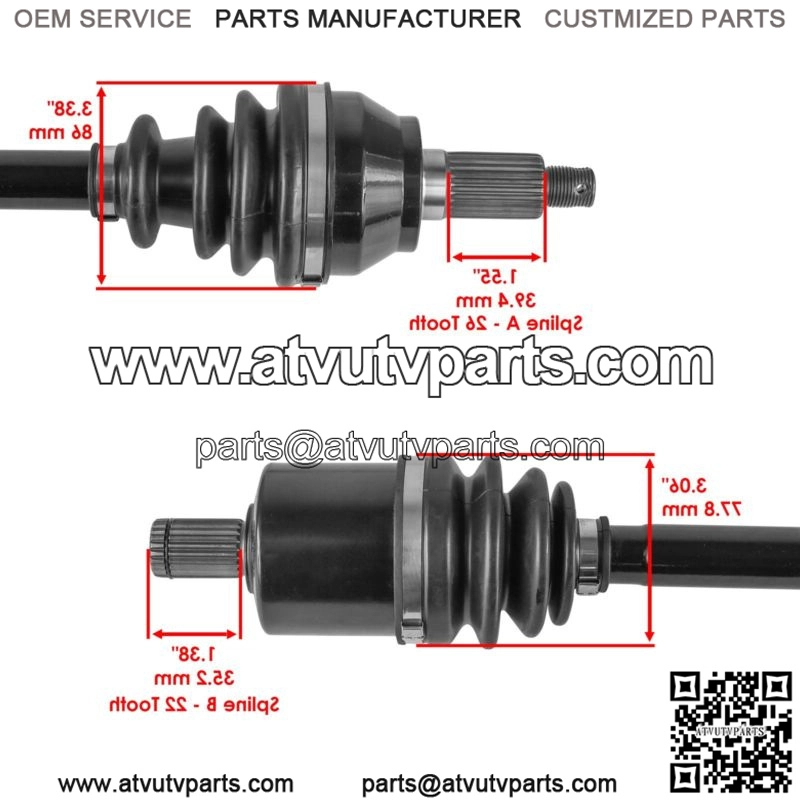 Front Left/Right CV Joint Axles For Polaris Sportsman 850 High Lifter 2016-2017 - Image 3